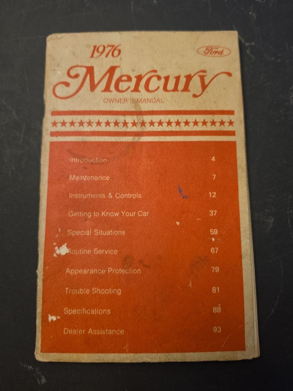 1976 MERCURY FULL-SIZE CAR OWNER'S MANUAL / ORIGINAL GUIDE BOOK